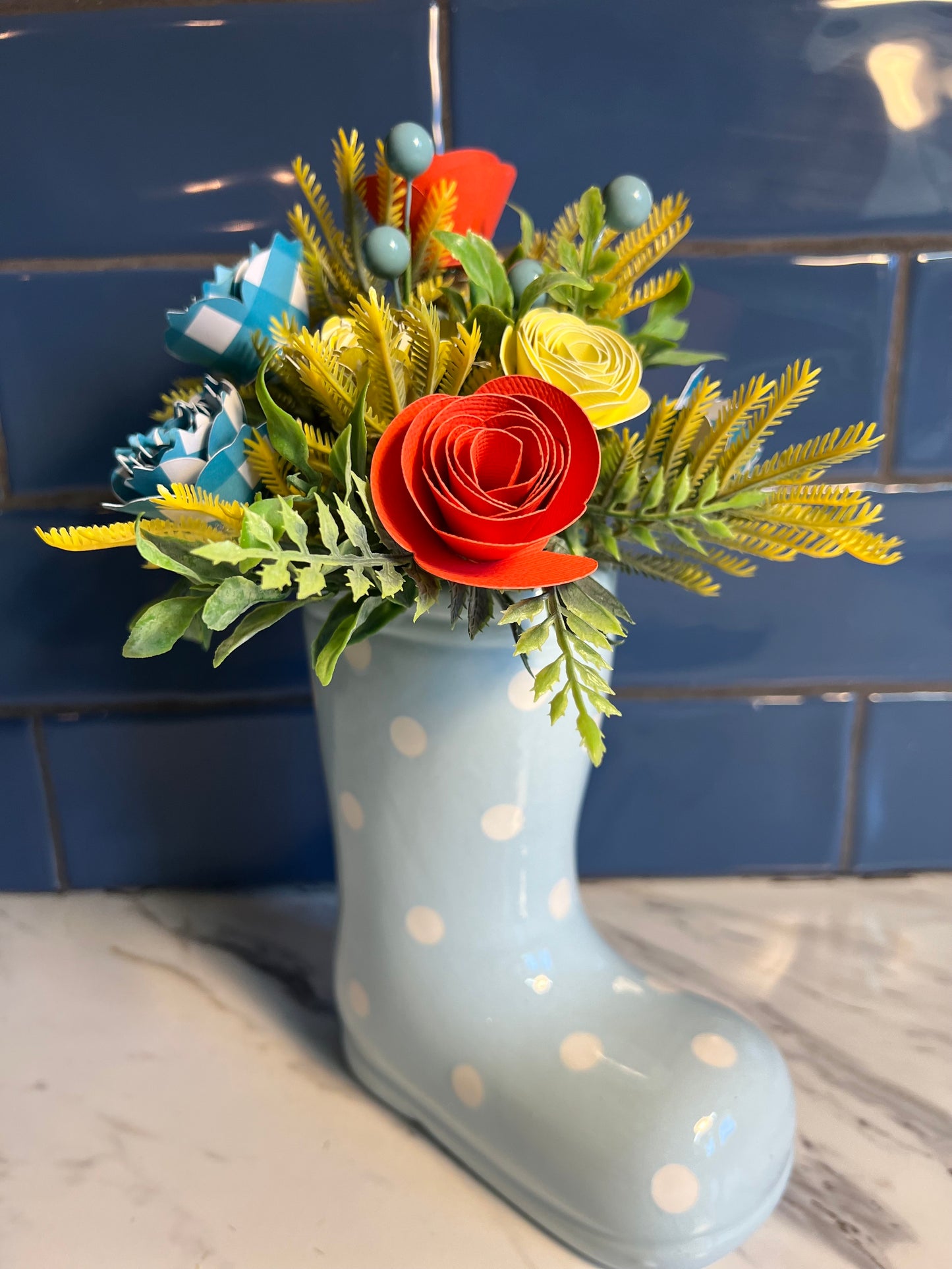Blue rain boot