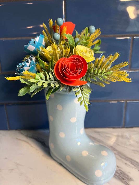 Blue rain boot