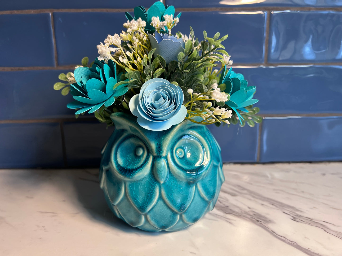 Medium White Ceramic Owl 2